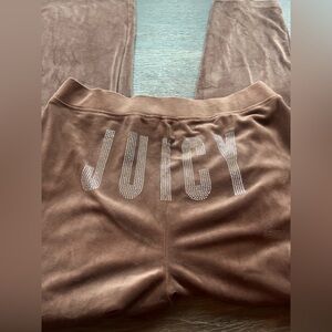 Juicy Couture Bling Brown Velour Track Pants